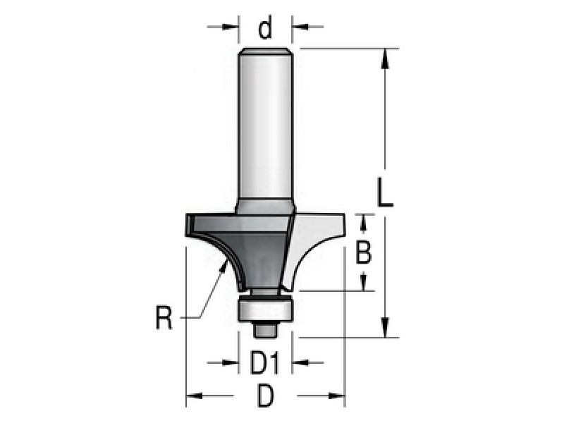 Фреза радиусная R3.2 D19 B9.5 подшипник хвостовик 8 WPW RW03005