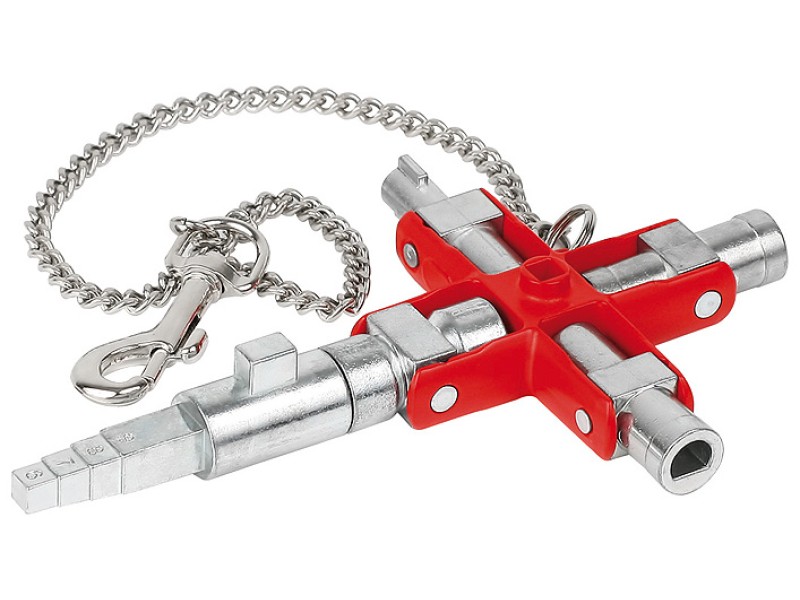 Ключ крестовой универсальный для строительства, для стандартных шкафов, 90 мм Knipex KN-001106V01