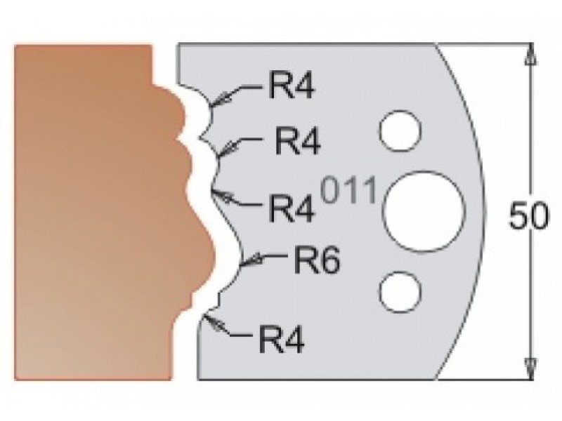 Нож Dimar МУЛЬТИСИСТЕМА HSS плинтус барокко R4; 50x20x4 3301150