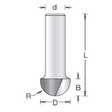 Фреза Dimar 1060215 галтель R11 D22,2x13,8 L46 хвостовик 8