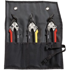 Hабор ножниц по металлу, маленьких и манёвренных, в сумке-скрутке, 3 пр., 1x D15A, 1x D15S, 1x D15AL Erdi DSET15