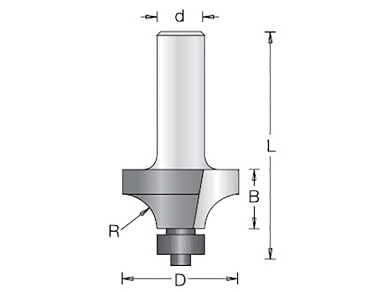 Фреза фаска радиусная R19.1 D50.8x25.4 L75 подшипник. хвостовик 12 Dimar 1090259