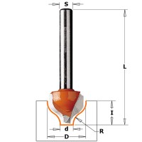 Фреза концевая псевдофиленка D=19,0 I=13,0 S=1/2" R=3,20 CMT 865.503.11