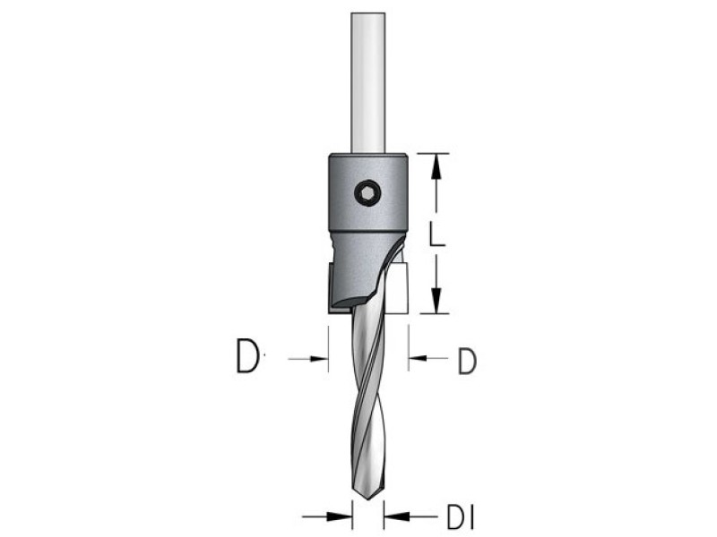 Зенковка прямая D16 со сверлом 8 плавная спираль D WPW AC48020D