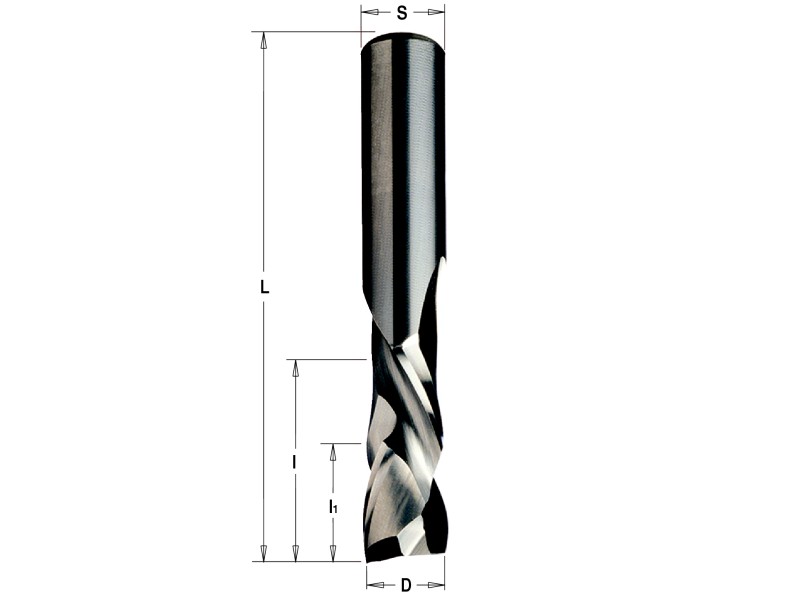 Фреза из твёрдого сплава спиральная двунаправленный рез 5x22x60 Z=1+1 S=5 RH CMT 190.050.11