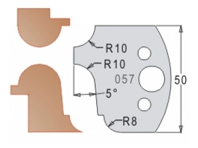 Нож Dimar МУЛЬТИСИСТЕМА HSS мультипрофиль плинтус R10 50x20x4 3305750