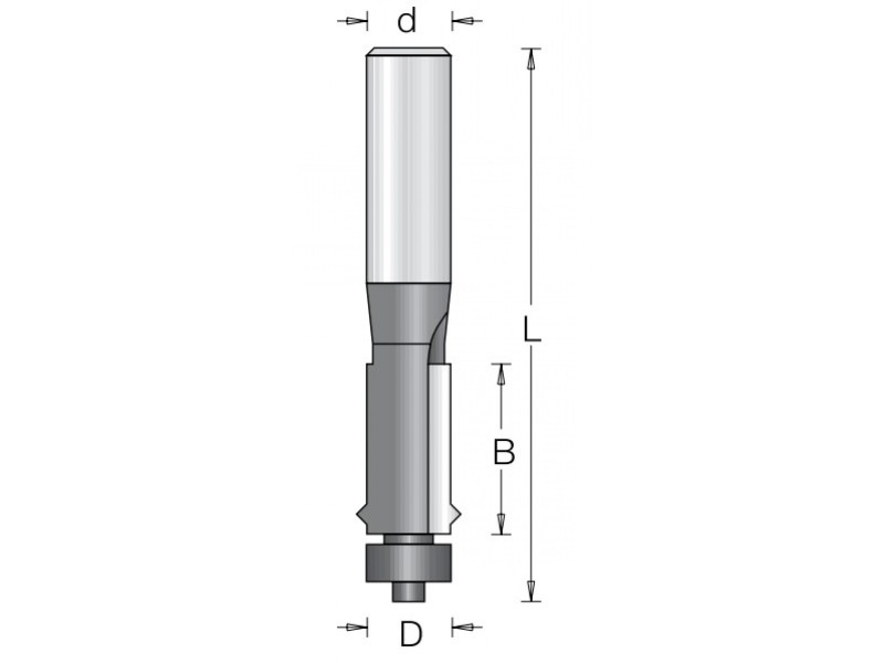 Фреза Dimar 1010119 обгонная с V образной фаской D12,7x25,4 L83 Z2 хвостовик 12