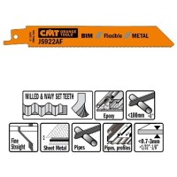 Пилки сабельные 5 штук для металла BIM 24TPI CMT JS922AF-5