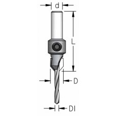 Зенковка оправка WPW коническая для рем набора PL D10 с универсальным сверлом 4 хвостовик 8 AC10405S