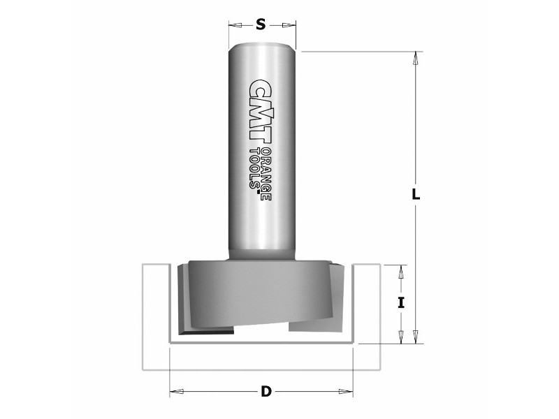 Фреза концевая пазовая D=19,0 I=19,0 S=8,0 L=54,0 CMT 901.1919