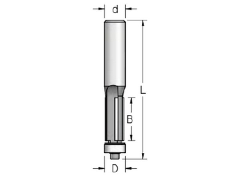 Фреза D12.7 B38 Z3 обгонная длинная нижний подшипник хвостовик 12 WPW F361282