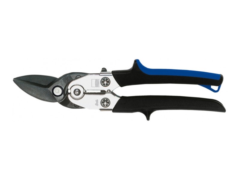 Ножницы по металлу, фигурные, левые, 260 мм, рез: 1.2 мм, короткий прямой и фигурный рез Erdi D27L