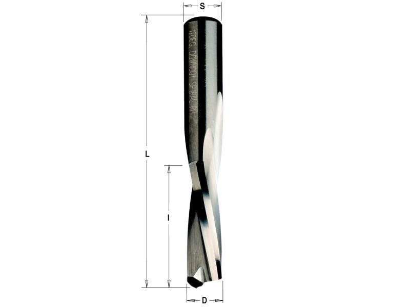 Фреза из твёрдого сплава спиральная нижний рез 5x17x60 Z=2 S=6 RH CMT 192.650.11