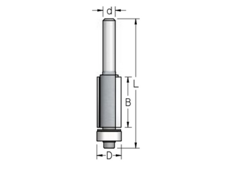 Фреза D6.3 B19 Z2 обгонная нижний подшипник хвостовик 6 WPW F230633