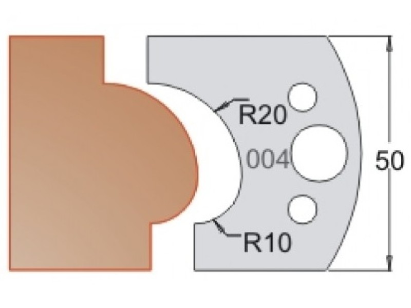 Нож Dimar МУЛЬТИСИСТЕМА HSS поручень R20;10 50x20x4 3300450