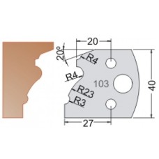 Нож Dimar МУЛЬТИСИСТЕМА HSS профиль карниз с радиусами R23 40x20x4 3310340