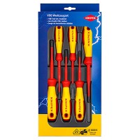Набор отвёрток VDE диэлектрических, c узким концом, 6 пр., SL2.5/4.0, PH1/2, PZ1/2 Knipex KN-002012V04