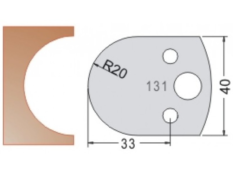 Нож Dimar МУЛЬТИСИСТЕМА HSS полуштап R20 40x20x4 3313140