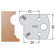 Нож Dimar МУЛЬТИСИСТЕМА HSS дверной плинтус R9;6 40x20x4 3305540