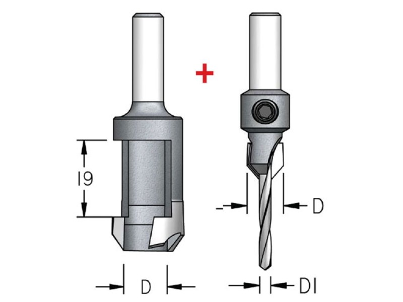 Комплект зенковки и пробочник D10 универсальное сверло 3 хвостовик 8  WPW PL10305