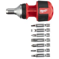 Отвертка Milwaukee универсальная короткая с трещоткой 8 в 1 Отвертка Milwaukee универсальная короткая с трещоткой 8 в 1