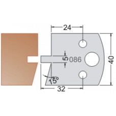 Нож Dimar МУЛЬТИСИСТЕМА HSS шип-паз невидимый стык контрпрофиль 15 гр 40x20x4 3308640