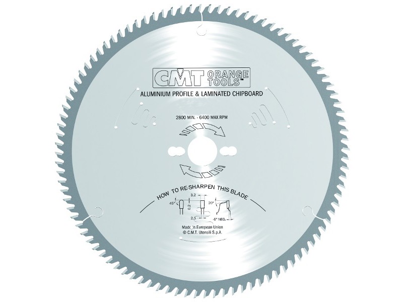 Пильный диск для цветных металлов и PVC 216X30 X2.8/2.2 -6° TCG Z80 CMT 297.080.09M