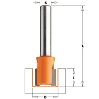 Фреза для выборки паза под петли D=13,0 I=12,7 S=8,0 L=38,1 CMT 902.130.11
