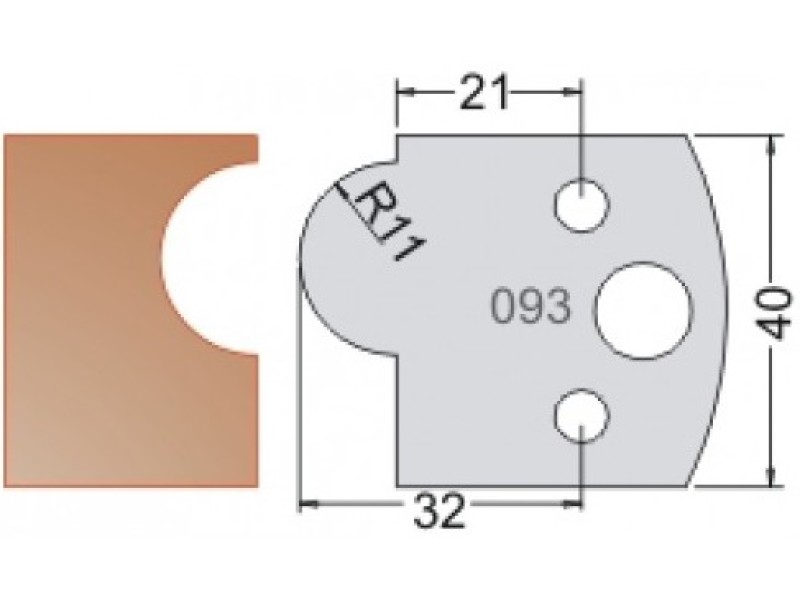 Нож Dimar МУЛЬТИСИСТЕМА HSS полуштап R11 40x20x4 3309340