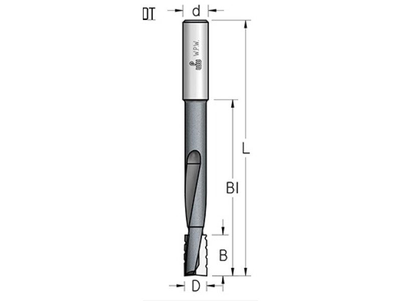 Фреза спиральная паз под замок Z2 D14 B25 L160 хвостовик 16 WPW DT14001