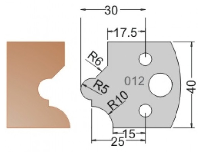 Нож Dimar МУЛЬТИСИСТЕМА HSS галтель R5 и фаска барокко 40x20x4 3301240