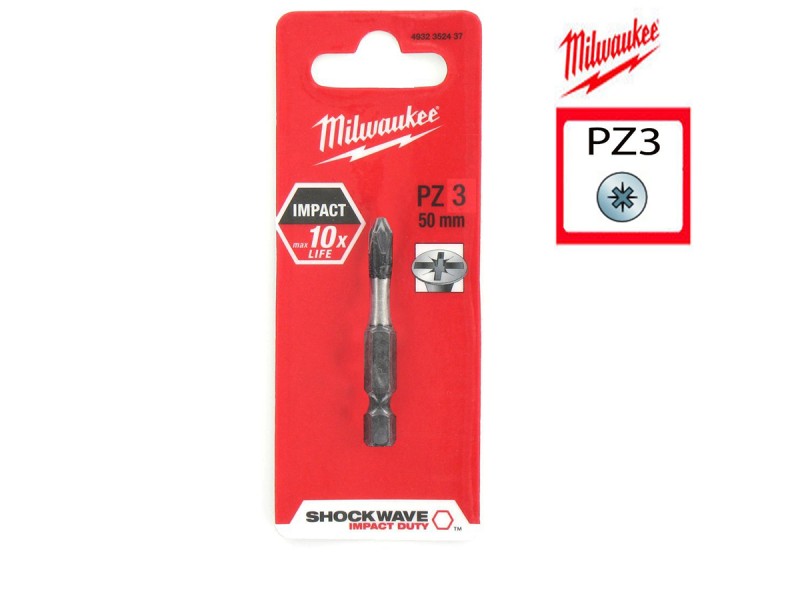 Биты Milwaukee для шуруповерта PZ3 25 мм