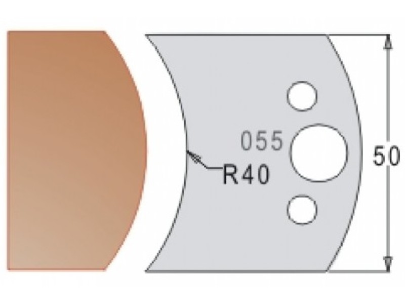 Нож Dimar МУЛЬТИСИСТЕМА HSS радиус R40 50x20x4 3305550