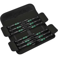 Kraftform Micro 12 Universal 1 Набор отвёрток прецизионных, 12 пр., PH 00/0, TORX HF TX 5/6, SL 1.5/1.8/2.0/2.5/3.0, HEX 0.9/1.5/2.0 Wera WE-073675