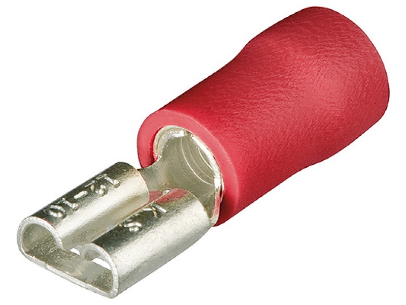 Гильзы флажковые, изолированные, красные, 6.3 x 0.8 мм, 0.5-1.0 мм², 100 шт Knipex KN-9799020