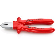 Бокорезы VDE, 180 мм, хром, обливные диэлектрические ручки Knipex KN-7007180