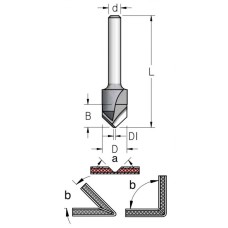 Фреза паз V 135 гр. для гибки Alucobond D18 B15.5 хвостовик 6 WPW VE13503