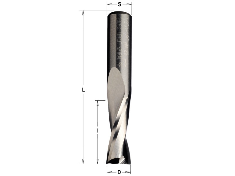 Фреза из твёрдого сплава спиральная верхний рез 5x17x50 Z=2 S=5 RH CMT 191.050.11