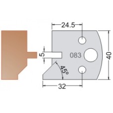 Нож Dimar МУЛЬТИСИСТЕМА HSS вагонка контрпрофиль 45 гр 40x20x4 3308340