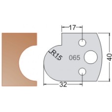 Нож Dimar МУЛЬТИСИСТЕМА HSS галтель R15 40x20x4 3306540