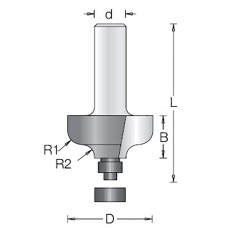 Фреза Dimar 1360015 фаска два радиуса R5,5 D34,9x17 L60,5 подшипник, хвостовик 8