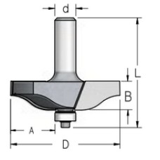 Фреза филенка 36.5мм волна D85.7 B16 подшипник хвостовик 12 WPW RK18002