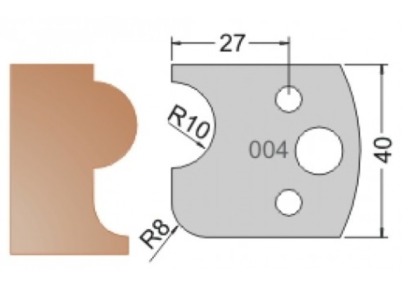 Нож Dimar МУЛЬТИСИСТЕМА HSS галтель R8 полуштап R10 40x20x4 3300440