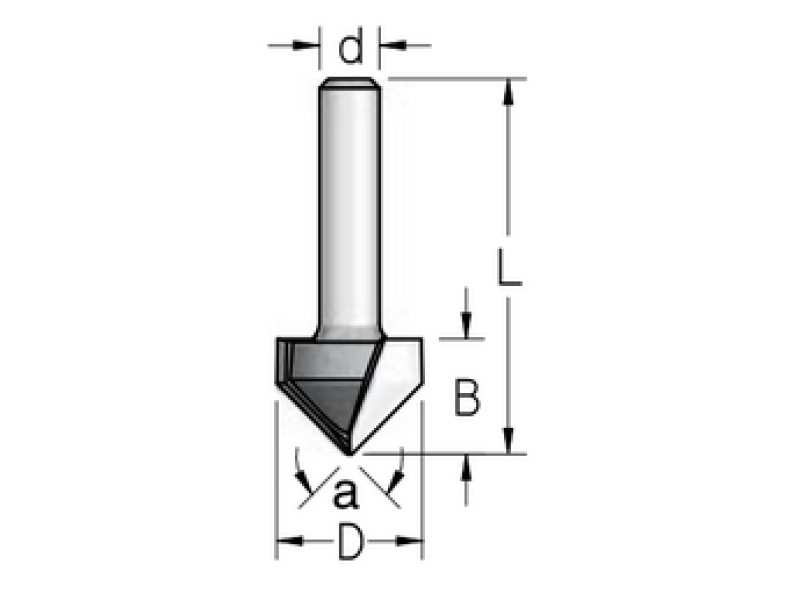 Фреза паз V 120 градусов D31.8 B18 хвостовик 6 WPW V120323