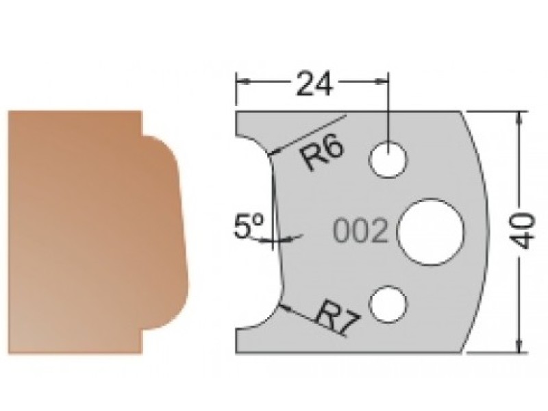 Нож Dimar МУЛЬТИСИСТЕМА HSS столешница R6;7 40x20x4 3300240