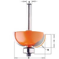 Фреза галтельная с нижним подшипником D=28,7 I=12,7 S=12,0 R=8,00 CMT 937.754.11