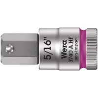 8740 A Hex-Plus HF Zyklop Головка торцевая с вставкой-битой с внешним шестигранником, 1/4", с фиксацией, 5/16" x 28 мм Wera WE-003389