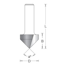 Фреза V паз 90 гр. D9.5x11 L42 хвостовик 6 Dimar 1050013