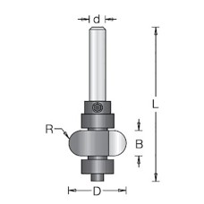 Фреза Dimar 1622023 фаска полдиаметра R3,2 D19,1x6,4 L57 2 подшипника, хвостовик 6