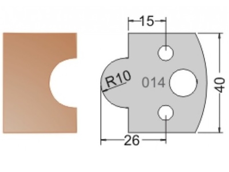 Нож Dimar МУЛЬТИСИСТЕМА HSS полуштап R10 40x20x4 3301440